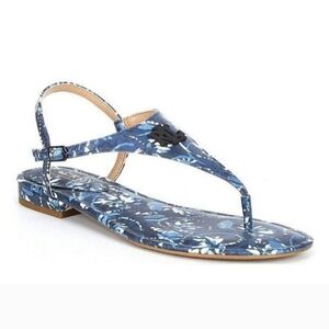 LAUREN Ralph Lauren Ellington Flat Leather Floral Sandle
